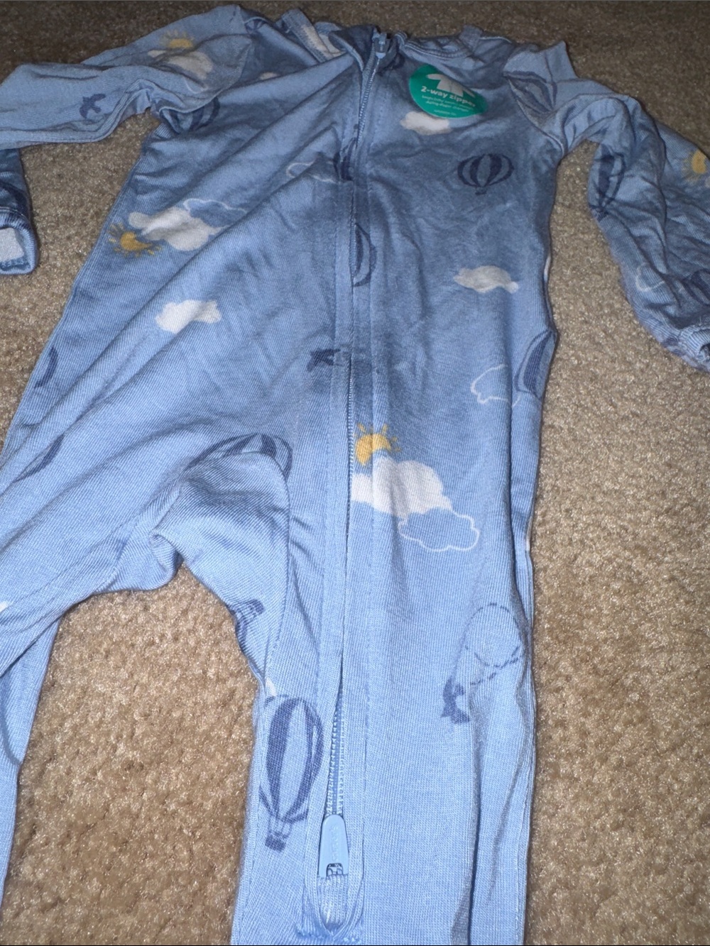 Carter's Blue Hot Air Balloon Footed One-Piece - Picture 5 of 6
